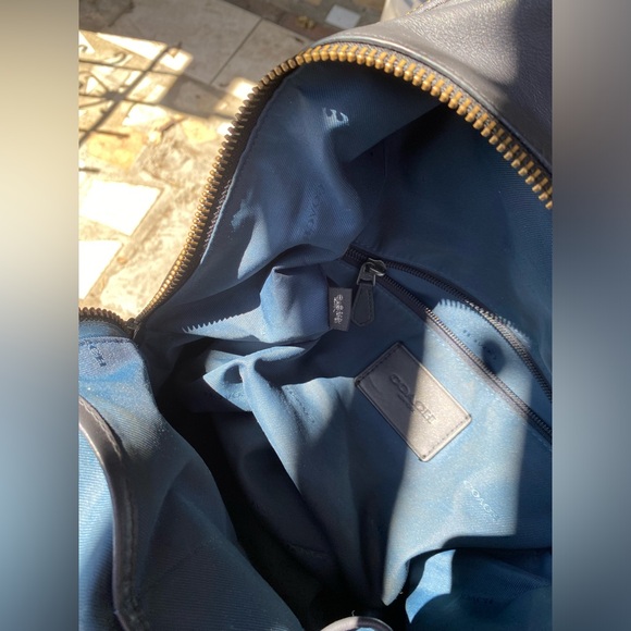 Coach Academy navy Backpack In Signature Leather - Picture 7 of 17